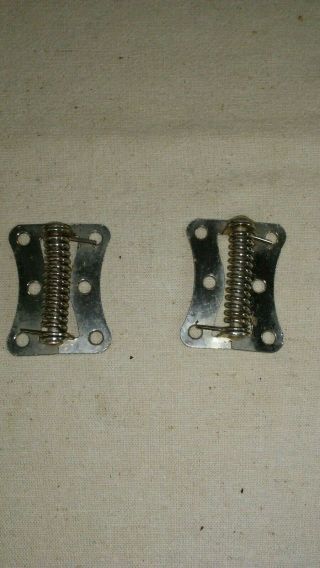2 Small Show Case Cabinet Door Spring Hinges Self Close Metal