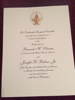 Official Inauguration Invitation Barack Obama President
