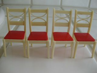 Vintage Renwal Doll House Furniture Kitchen Table & 4 Chairs 3