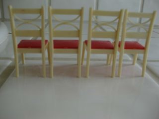 Vintage Renwal Doll House Furniture Kitchen Table & 4 Chairs 4