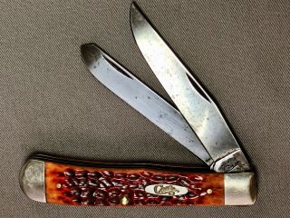 Case Xx Pocket Knife Red Bone Bovine 6254 Cv W/ Factory Edge