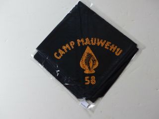 Vintage 1958 Camp Mauwehu " 58 " Connecticut Boy Scout Black Neckerchief