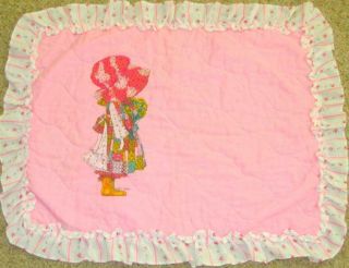 Vintage Set Of 2 Pink Floral Holly Hobbie Standard Pillowcase Pillow Shams