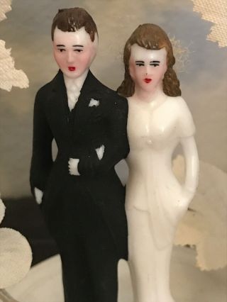Vintage Bride And Groom Wedding Cake Topper Top 50s Plastic 2