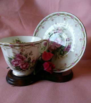Vintage Duchess Pink Roses Bone China Tea Cup & Saucer Set England