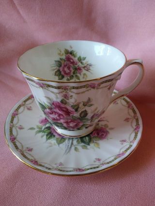 Vintage Duchess Pink Roses Bone China Tea Cup & Saucer Set England 2