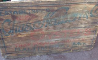 Antique Chas Neubert & Co Baltimore Md Oyster Wood Crate Wooden Box