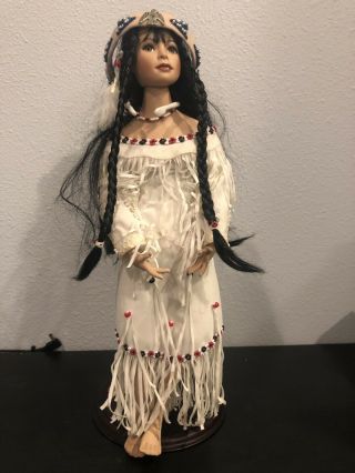 Big 17 " Vintage Native American Indian Doll Beaded Headress
