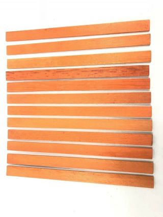 12 Vintage Roof Slats/ Shingles Lincoln Logs Orange Wood Long 11”