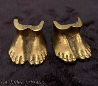 Bronze French Empire " Feet " Decorative Hardware / Applique