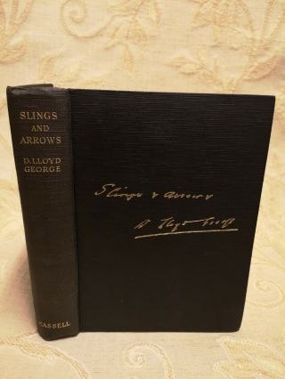 Antique Book Of Slings And Arrows,  By David Lloyd George - 1929 1st.  Edition