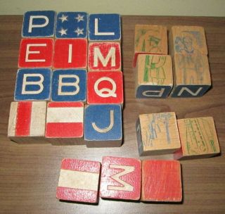 Antique Alphabet Blocks With A Military Theme