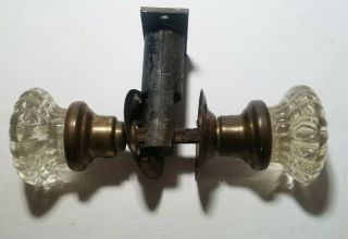 2 Vintage Or Antique Architectural Glass Door Knobs With Mortise -