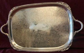 Antique The Sheffield Silver Co Serving Waiter Butler Tray Large Square