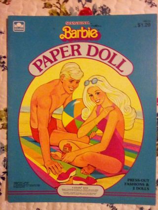 Uncut Vtg Sunsational Barbie Paper Doll Book 1983 2 Dolls 20 Outfits Great Cond