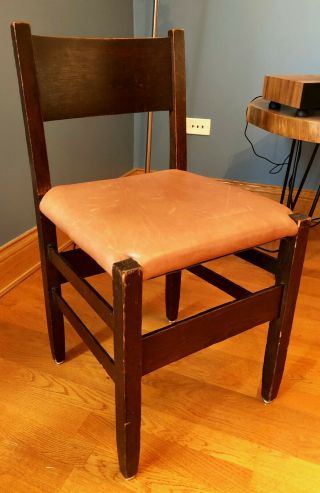 Gustav Stickley 1902 Chalet Chair Marked,  Arts And Crafts Period