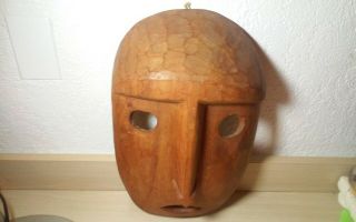 Exceptional vintage oceanic Easter Island tribal carved wall sculpture,  mask 2
