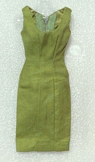 Vintage Barbie Poodle Parade Htf Lined Green Dress 1643 1965 Exc