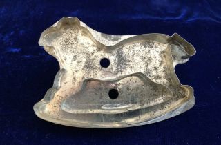 Antique Vtg Old Metal Tin Soldered Rocking Horse Cookie Cutter Folk Art 6 - 1/4 "