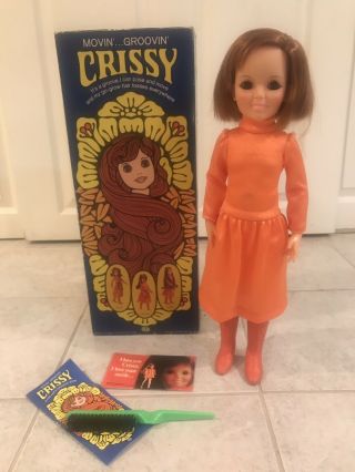 Ideal Movin’ Groovin’ Crissy Doll,  Dress,  Boots,  Brush,  Booklet,  And Pamphlet