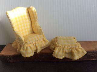 The Little Mouse Factory Vintage Dollhouse Furniture Chair And Ottoman 2