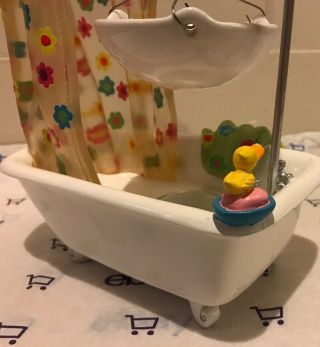 Yankee Candle Retro Tub and Shower Tart Burner w/colorful flowers & rubber duck 2