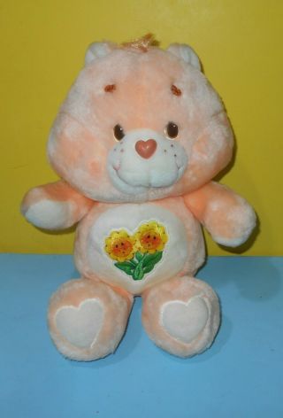 Vintage 1983 Kenner Care Bears Friend Bear Sunflower Tummy 13 " Plush Stuffed