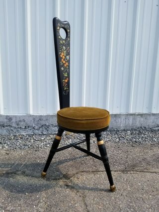 Antique Painted 3 Three Legged Wooden Stool By Standard Chair Of Gardner