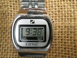 & True Vintage Retro Stainless Steel Lcd Digital Watch By Raymar In Gwo.