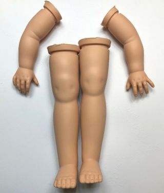 Doll Set Of Vintage Vinyl Rubber Legs 7 1/2” & Arms 5 1/2” Parts For 20” Dolls