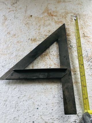 Antique Fox Carpenter Tri - Square Ruler Triangular Rafter Angle Pat 1921