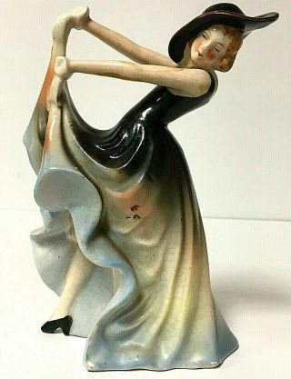 Vintage Flapper Dancing Woman Figurine Japan Flamenco Dancer Art Deco
