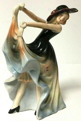Vintage Flapper Dancing Woman Figurine Japan Flamenco Dancer Art Deco 2