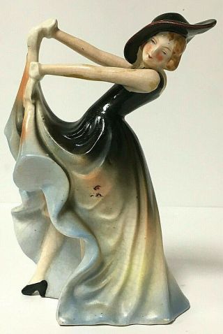 Vintage Flapper Dancing Woman Figurine Japan Flamenco Dancer Art Deco 8