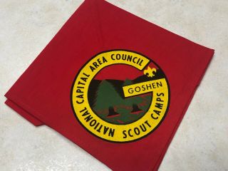 Vintage National Capital Area Council (ncac) Goshen Scout Camp Neckerchief (red)