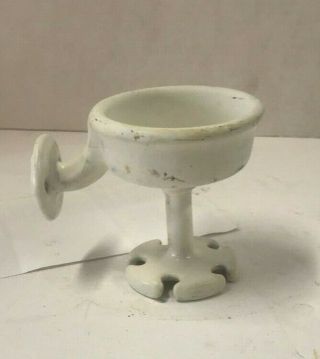 Antique Cast Iron Enamel Wall Mount Bathroom Cup Holder Soap Dish Toothbrush
