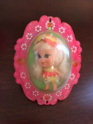 Rare Vintage Liddle Kiddles Lucky Locket Laverne Little Doll Mattel Pink Case