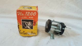 Vintage Bait Casting Reel,  No 1200 Level Wind Reel,  And