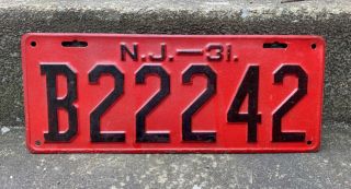 Antique 1931 Auto Automobile Jersey Nj State License Plate Old Car 1930s