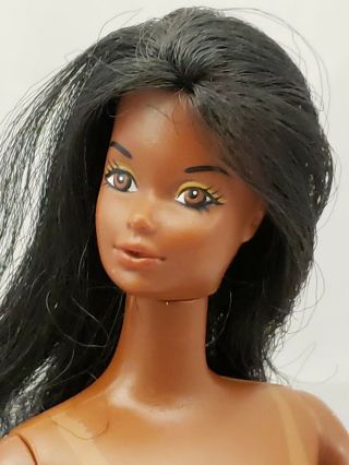 Vtg Htf African American Sun Gold Malibu Barbie Doll Euc Nude Only Aa