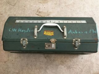 Antique Walton Grip - Loc Metal Tackle Box - 21 " X 9 " X 8 " All Systems Great