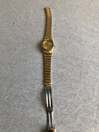 Vintage Seiko Date & Day Gold Tone Quartz Wrist Watch 2a23 - 0030