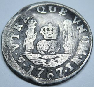 1767 Jr Spanish Potosi Silver 1 Reales Piece Of 8 Real Old Antique Treasure Coin