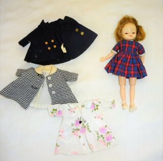 Vintage Betsy Mccall Doll 1950 - 60s W/ Alex Kin & Vogue Doll Coats