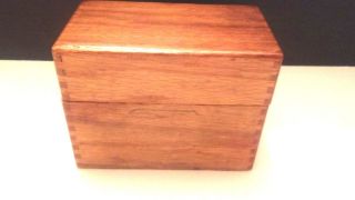 Vintage Antique Kitchen Recipe Box Wood Dovetail Joints With Index & Recipes