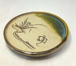 A790: Popular Japanese old ORIBE pottery ware plate called ANDON - ZARA 2
