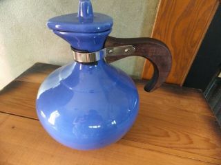 Metlox Coffee Carafe Pot Vtg Pottery California Poppytrail 238 Blue Antique Usa