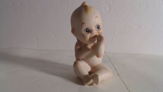 Vintage Lefton Kewpie Baby Doll Sucking Thumb Bisque Porcelain Figurine Kw228