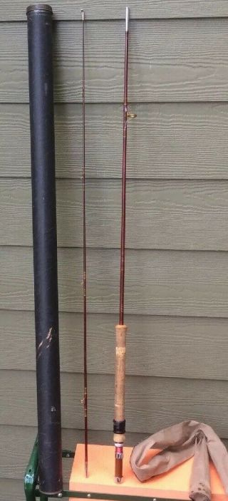 Custom Made Glass Fly - Spin Fishing Rod 7’ Med Action,  1227 W/ Case & Sock