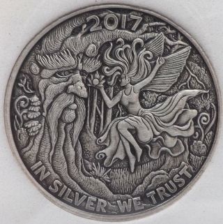 2017 Silverbugs 1oz Antique 999 Proof Silver Round Ariel The Fairy Art M97